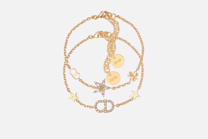 Clair D Lune Bracelet Set Gold-Finish Metal and White Crystals - products | DIOR