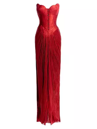 Shop Maria Lucia Hohan Hailey Strapless Corset Gown | Saks Fifth Avenue