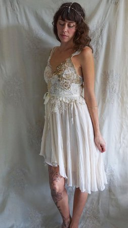 Wood Nymph Dress... Wedding Whimsical Short Gown Fairy Woodland Unique Fantasy Eco Friendly #2657247 - Weddbook
