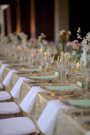 Gold and Mint Wedding Table 1