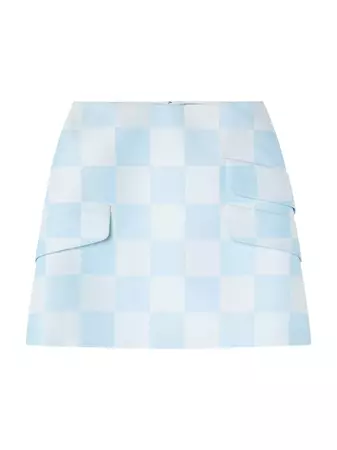 Shop Versace Checkerboard Silk-Blend Miniskirt | Saks Fifth Avenue