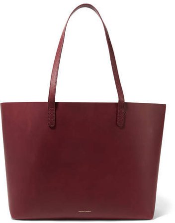 Large Leather Tote - Burgundy