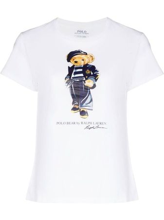 Polo Ralph Lauren Beret Polo Bear Print Cotton T-shirt - Farfetch