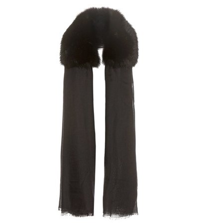 Cashmere and fur scarf