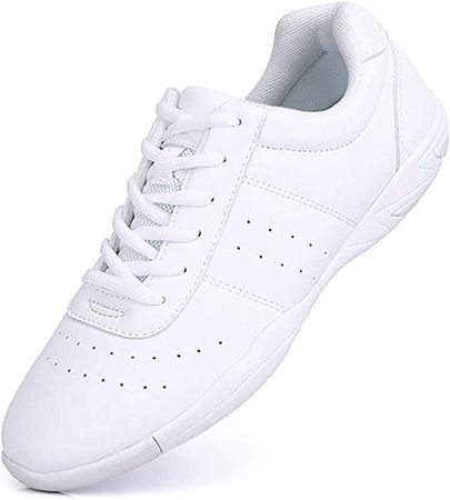 Amazon.com | Mfreely Cheer Shoes for Women White Cheerleading Athletic Dance Shoes Flats Tennis Walking Sneakers for Girls White 8 B (M) US | Shoes