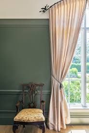 olive green room with white curtains - Google Search