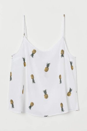 Patterned Camisole Top - White