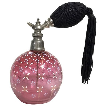 BAVARIAN CRANBERRY Floral to Almost Clear Perfume Atomizer Bottle : DejaVu a Deux | Ruby Lane