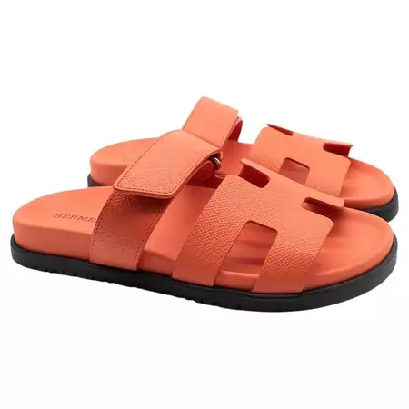 Hermes Orange Calfskin Leather Chypre Sandals at 1stDibs | chypre hermes orange, hermes chypre sandals orange, hermes sandals chypre orange