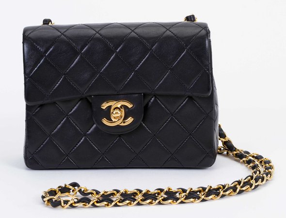 Chanel Black Gold Mini Classic Flap Bag