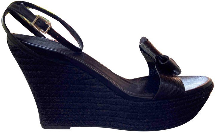 Black Python Sandals
