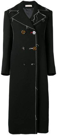 long contrast stitching peacoat