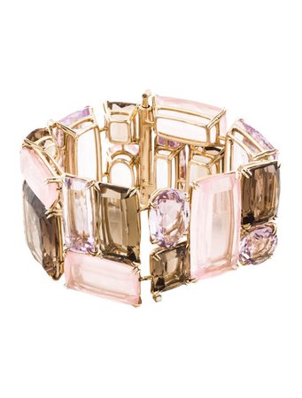 H.Stern 18K Rose Quartz, Amethyst, Smoky Quartz & Diamond Cobblestone Bracelet - Bracelets - HST20845 | The RealReal