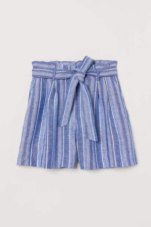Paper-bag Shorts - Blue