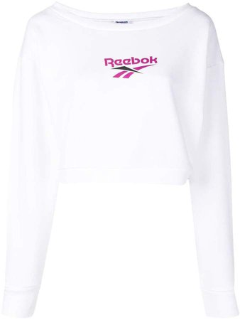 logo print cropped sweatshirt