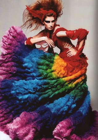 Alexander McQueen Rainbow Shipwrecked Dress Spring 2003 | Rainbow dress, Mcqueen, Rainbow