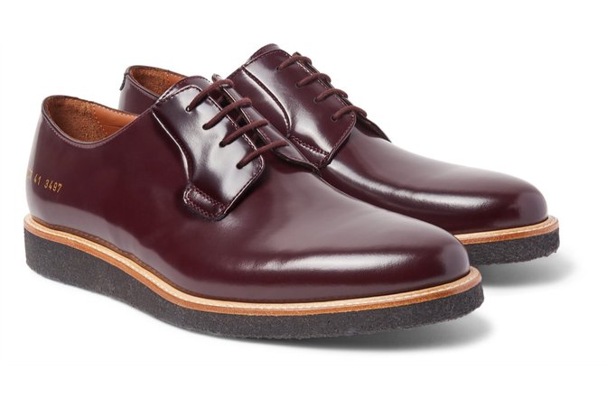 Common Projects Leather Derby Shoes Burgundy Men’s
