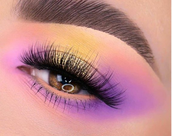 Pink/Purple/Yellow Eye Makeup