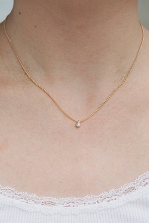 Gold Rhinestone Charm Necklace - Accessories