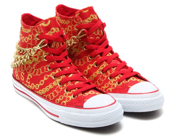Red and gold converse