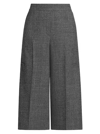 Shop LOEWE Crop Wool-Blend Wide-Leg Trousers | Saks Fifth Avenue