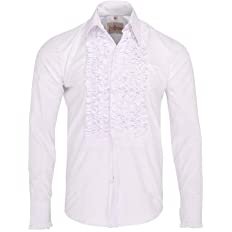 Zen Retro Mens Ruffle Ruche Frill Tuxedo Shirt White XL at Amazon Men’s Clothing store