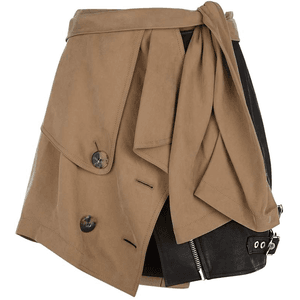 Trench Leather Mini Skirt