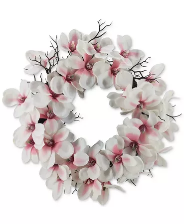 Martha Stewart Collection Valentine's Day Pink Magnolia Wreath