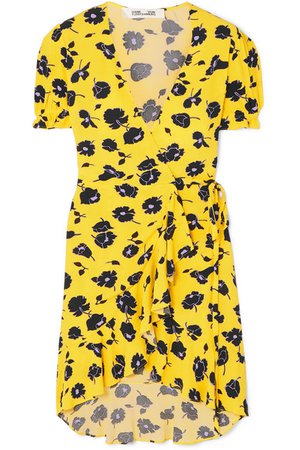 Diane von Furstenberg | Emilia ruffled floral-print crepe wrap dress | NET-A-PORTER.COM