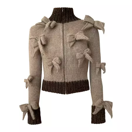 Brown Bows Knit Sweater – Lirika Matoshi