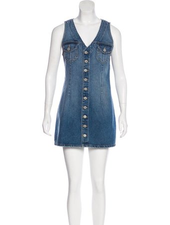 Tularosa V-Neck Denim Mini Dress - Clothing - WTULR20158 | The RealReal