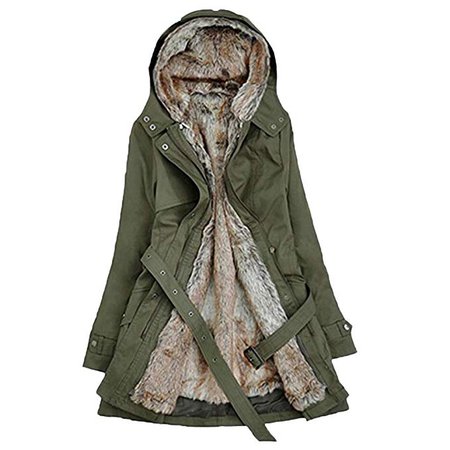 Amazon.com: vermers Women Coats Winter, Womens Warm Long Coat Fur Collar Hooded Jacket Slim Parka Outwear(6, B#Green): Clothing