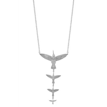 Necklace Four Hummingbirds - Silver | Sophie Simone Designs | Wolf & Badger