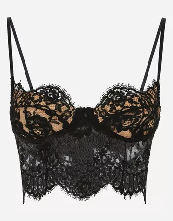 Dolce & Gabbana ropa interior - Bralette Balconette de encaje Negro Mujer 3 | Google Shopping