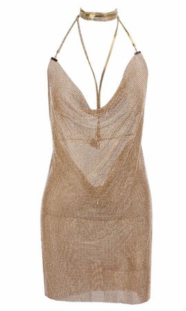 Gold Sheer Party Dress