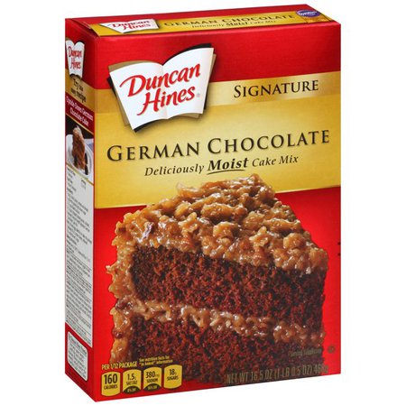 Duncan Hines Moist Deluxe German Chocolate Cake Mix 18.25 oz - Walmart.com - Walmart.com