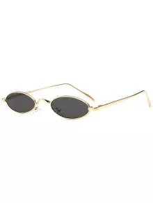 Unique Metal Full Frame Oval Sunglasses GOLDEN+GREY: Sunglasses | ZAFUL