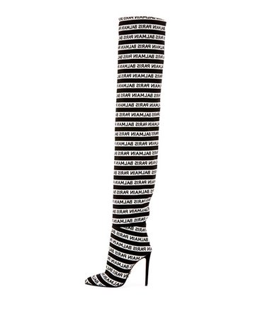 Balmain Janis Logo Over-The-Knee Boots