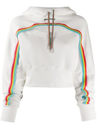 Palm Angels Rainbow cut-out Cropped Hoodie - Farfetch