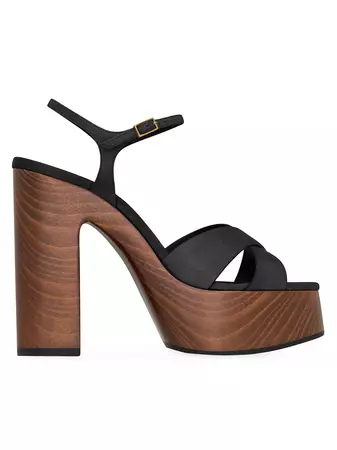 Shop Saint Laurent Bianca Platform Sandals in Smooth Leather | Saks Fifth Avenue