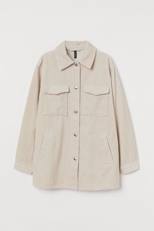 Oversized shirt jacket - Powder beige - Ladies | H&M