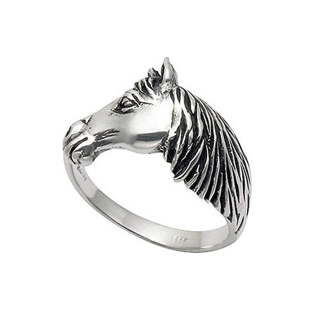 Amazon.com: Wildthings Ltd. Sterling Silver Horse Head Ring: Jewelry