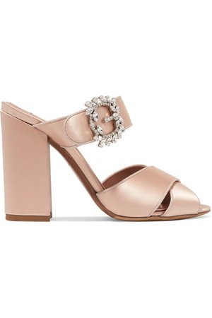 Tabitha Simmons | Reyner embellished satin sandals | NET-A-PORTER.COM