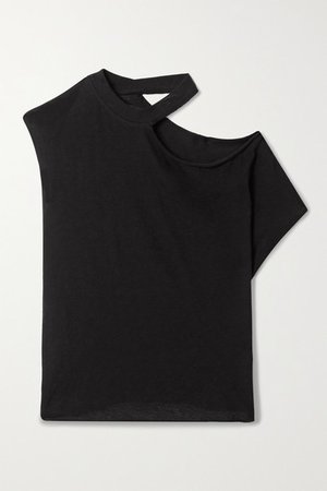 Axel Cutout Cotton And Cashmere-blend Jersey Top - Black