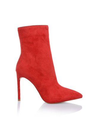 'Racy' Red Suede Ankle Boots - Mistress Rocks