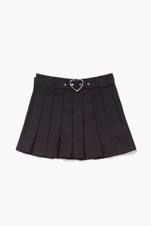 Girls Pleated Heart-Buckle Skirt (Kids)