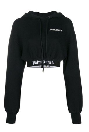 crop hoodie black