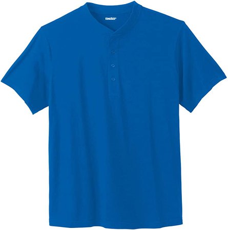 Amazon.com: KingSize Men's Big & Tall Shrink-Less Lightweight Henley T-Shirt - Tall - 7XL, Royal Blue Henley Shirt: Clothing