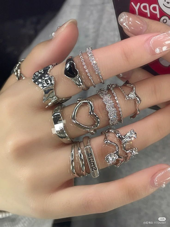 edgy silver rings