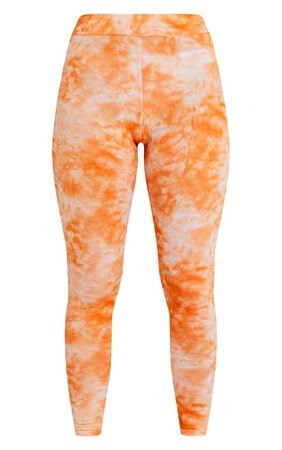 Orange Tie Dye Leggings | PrettyLittleThing USA